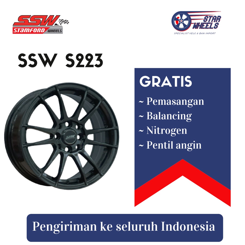 Velg Mobil SSW S223 R15 x6,5 4x100 .. 4x114.3 +38,(BKM,GDM)