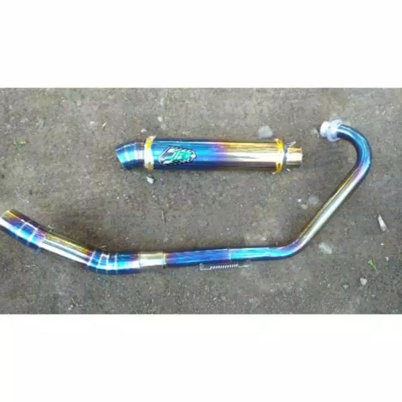 Knalpot racing jrm jumbo bluemond for Satria Fu Vixion mx new old cb150r new dll
