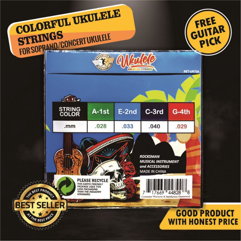 Senar ukulele warna - ukulele color strings -. Rocksman ukulele strings