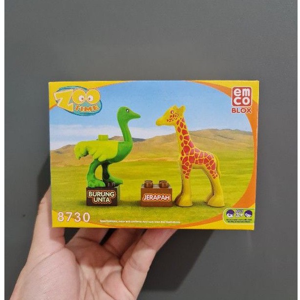 Emco Blox Zoo Time 8730 Burung Unta dan Jerapah Compatible with Lego Duplo