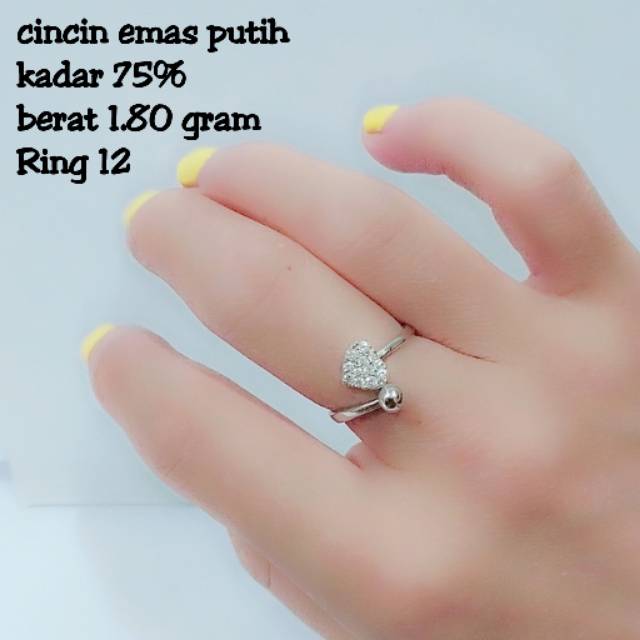 Cincin Emas Putih Kadar 75 Persen 1 80 Gram Indonesia