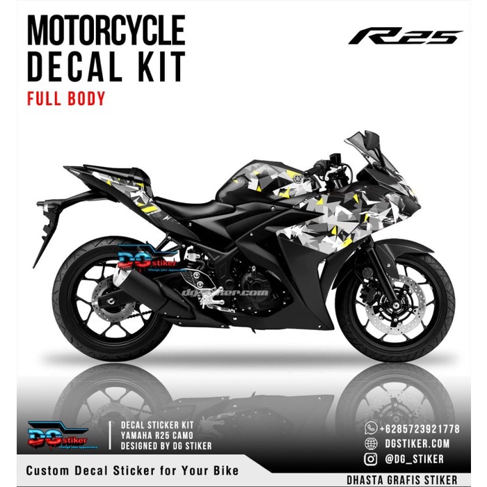 Decal Sticker R25 Hitam Camo Not Full Body DG Stiker