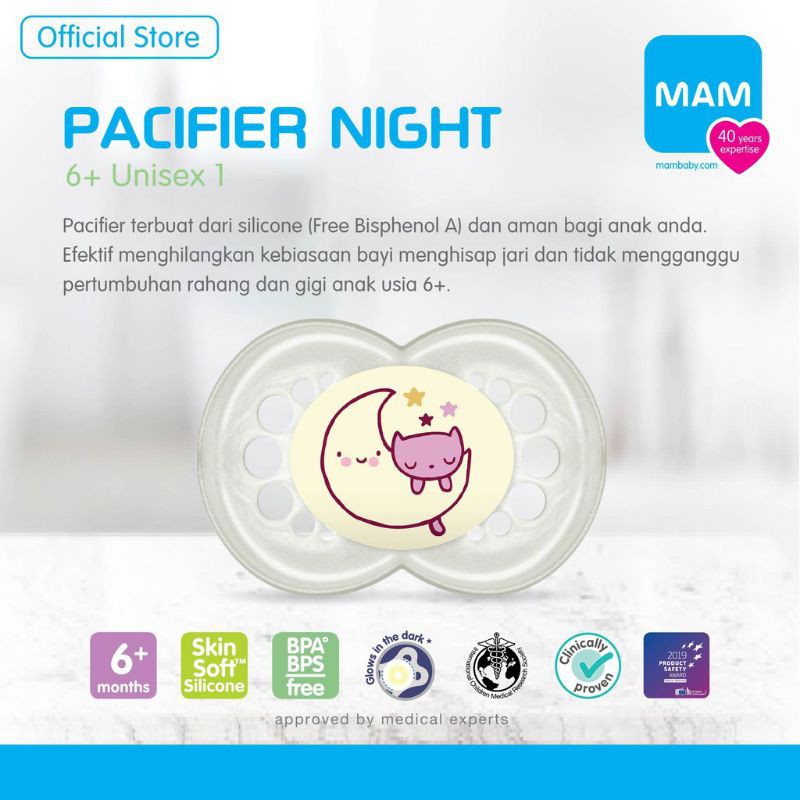 MAM Pacifier 6+ Night dan Original / Empeng Bayi Orthodontic