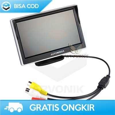 MONITOR KAMERA 5 ICNH SENSOR PARKIR MUNDUR MOBIL REAR VIEW TFT LCD ORI