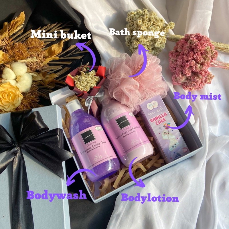 [KDW101] PREMIUM HAMPERS BUNDLE SCARLETT WITH SCANTED CANDLE BODYMIST KADO PREMIUM HARDBOX ANNIVERSARY VALENTINE NATAL WEDDING