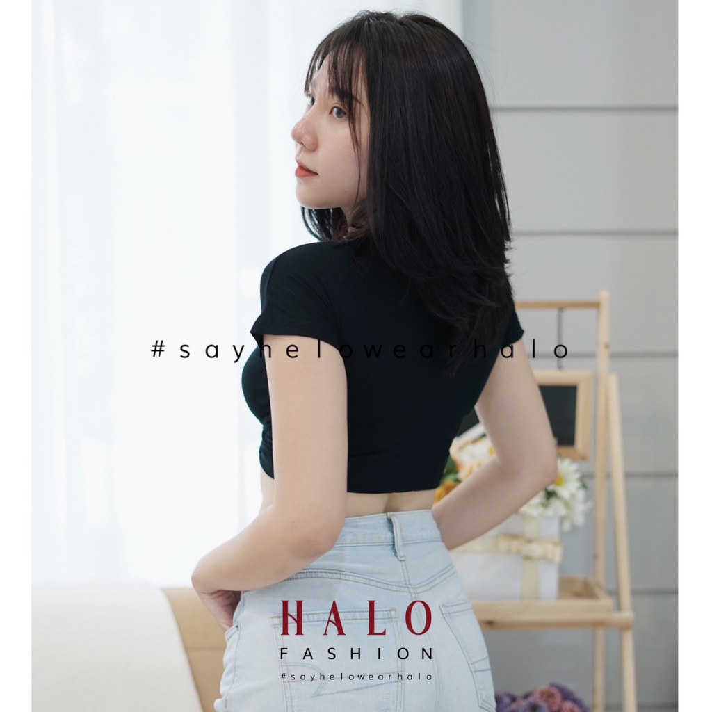 [HaloFashion] Aiko Sexy Crop Top Basic Top Korean Fashion