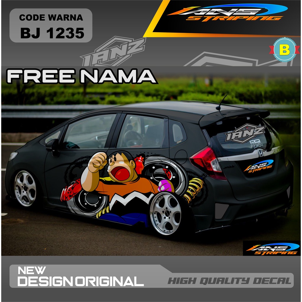 DECAL STIKER MOBIL HONDA JAZZ / STIKER DECAL MOBIL BRIO AYLA AGYA DLL / STIKER MOBIL FREE REQUEST NAMA