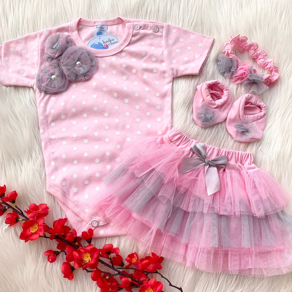 Baju setelan jumper rok bandana fashion anak bayi cewek perempuan cantik murah -div