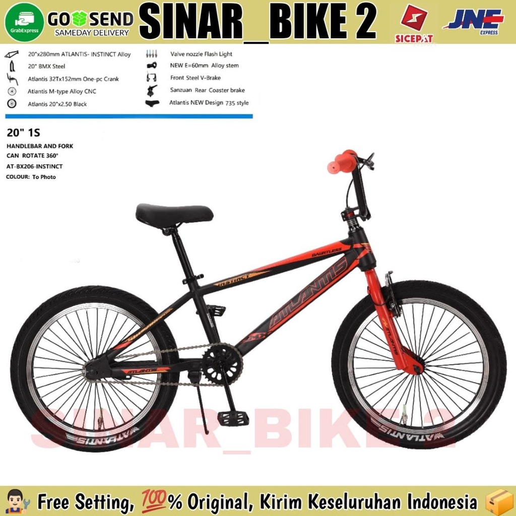 Sepeda Anak Laki BMX ATLANTIS INSTINCT 20 Inch Frame Alloy Torpedo