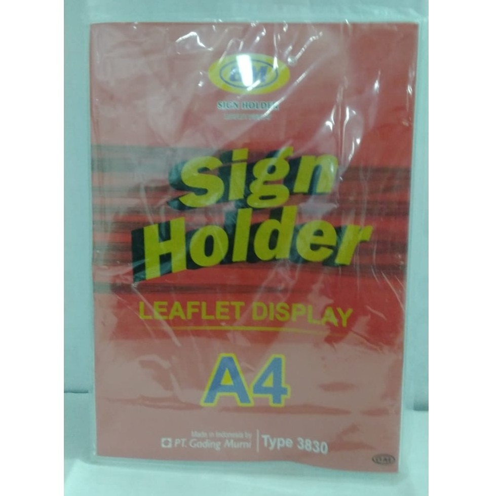 

SIGN HOLDER / DISPLAY ACRYLIC GM 3830 A4 2MK (21.5X30)