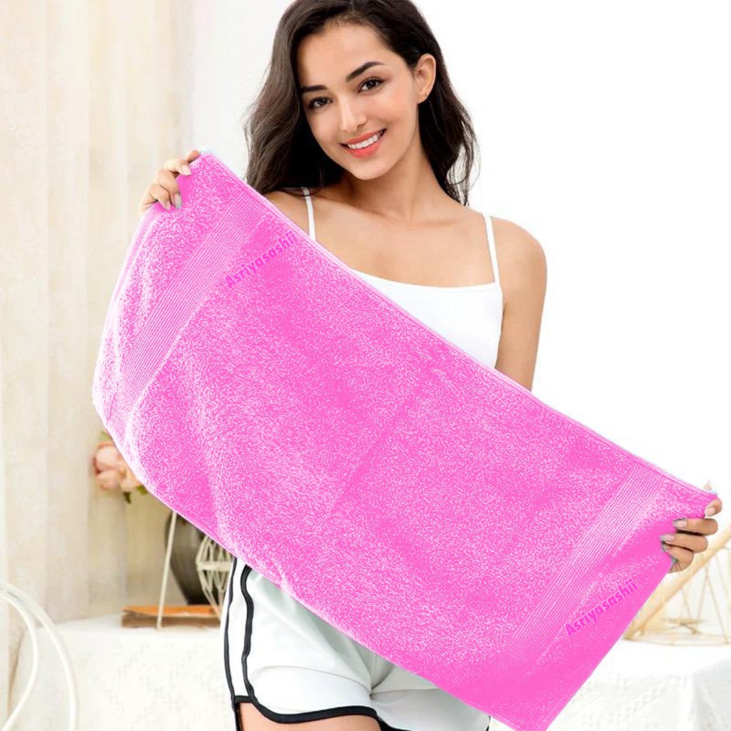 Handuk Wajah Leher Muka Pink 35x70 Asriyasashii Cotton 100% Tebal Lembut Termurah Terlaris