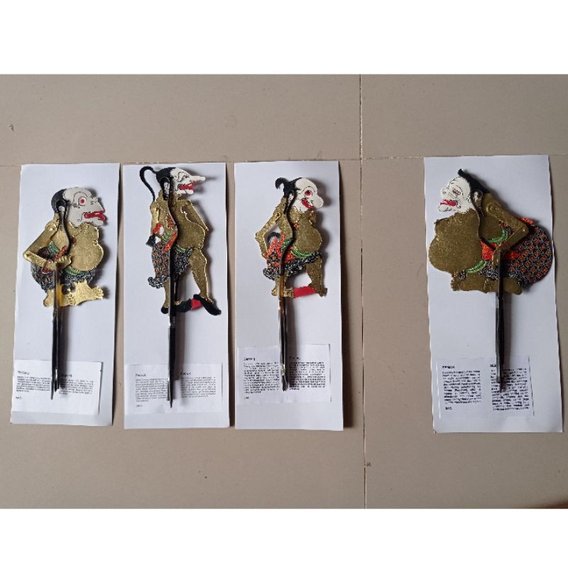 (BISA COD) WAYANG KULIT PUNAKAWAN MINI CAPERAN SUPER HALUS ISI 4 PCS SEMAR GARENG PETRUK DAN BAGONG