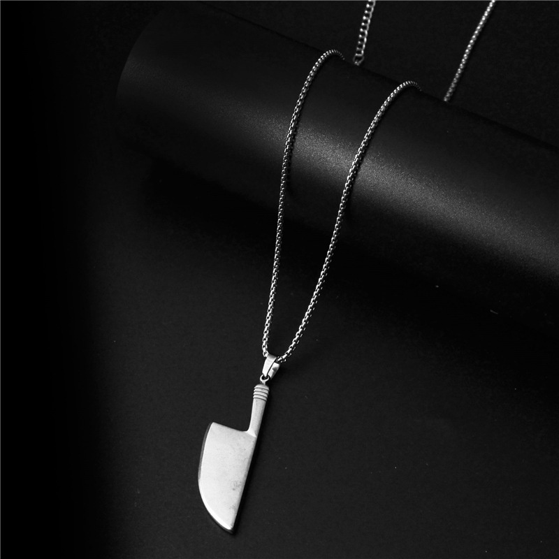 Eropa dan Amerika perhiasan mendominasi dapur pisau kalung unisex stainless steel Kalung fashion hip