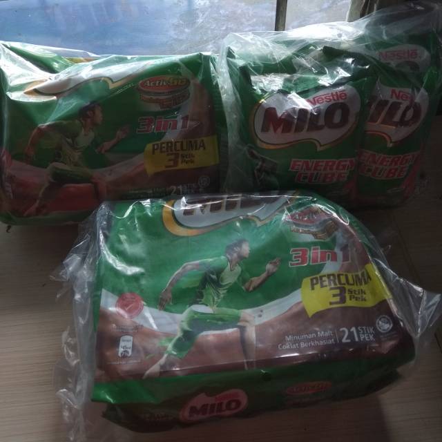 

Milo 3 in 1 isi 18+3= 21 stik