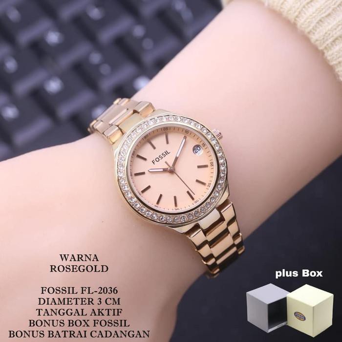 Jual jam tangan wanita FOSSIL FL-2036 - ROSEGOLD Berkualitas