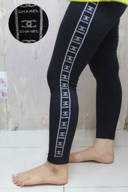 LEGGING IMPORT MURAH CHANEL SILVER / LEGGING MURAH