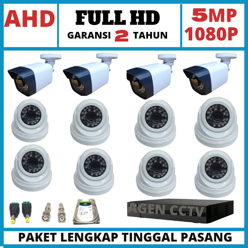 paket cctv 16 chanel 12 kamera 5mp ir sony full hd lengkap siap pasang