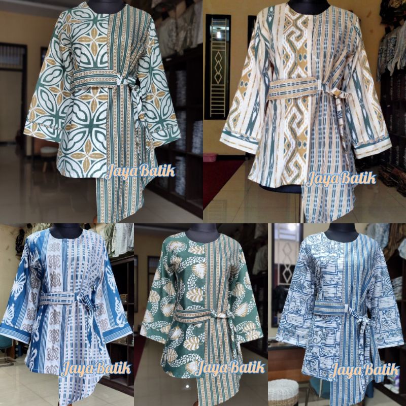 Batik wanita ASJ SA HRB026 Kenongo Kemeja Tosca Pendek