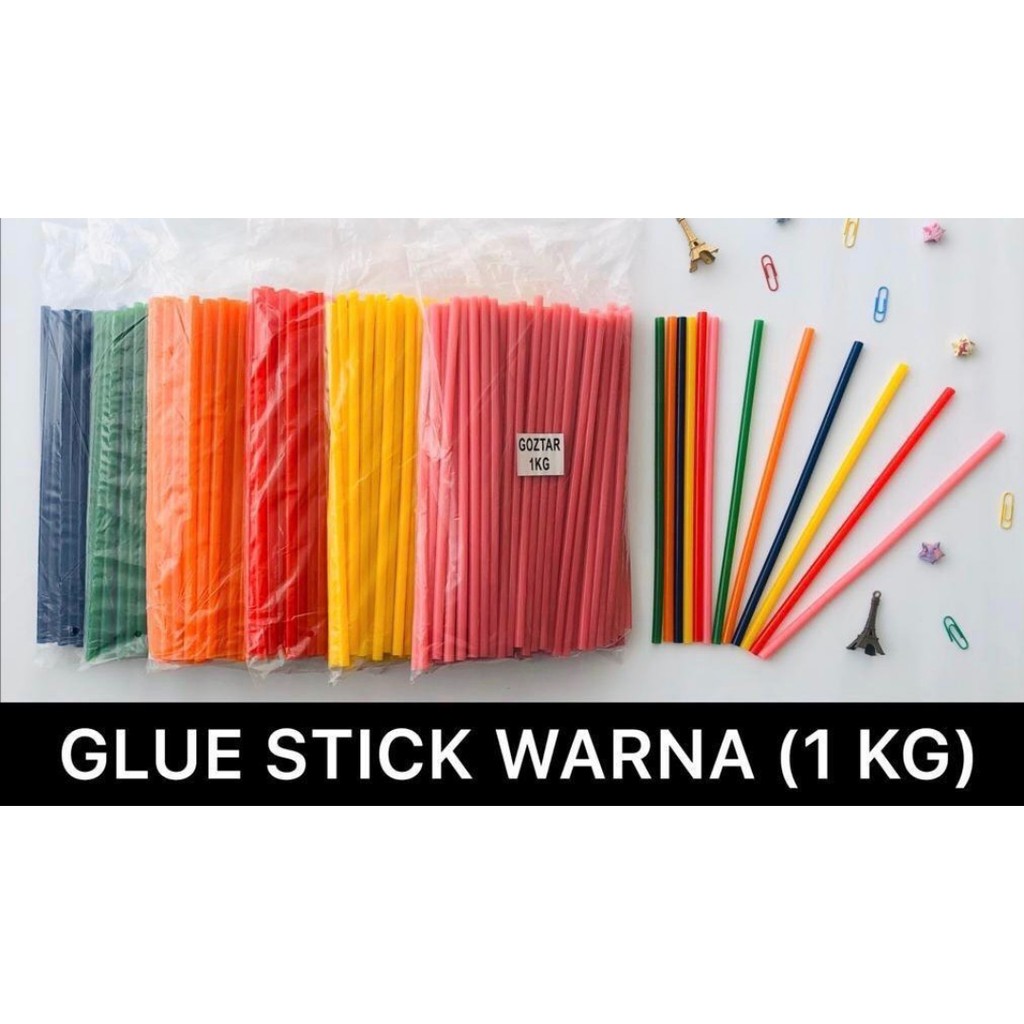 [6 Batang] Refill Lem Tembak Lilin WARNA / Isi Ulang Glue Stick Glue Gun 24,7 CM Warna-Warni