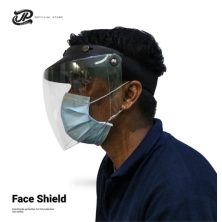 MASKER HELM FACE SHIELD Pelindung wajah bahan ABS &amp; Polycarbonate APD CORONA COVID