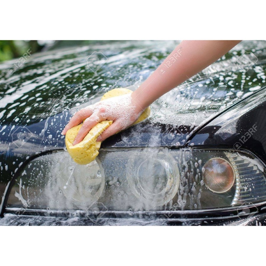 Sponge Busa Cuci Mobil Motor Piring Kuning Busa Foam Spon Wash Tebal