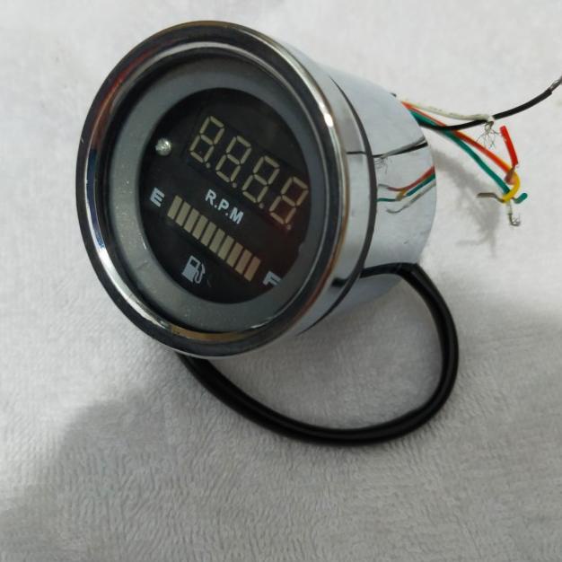 TACHOMETER RPM DIGITAL PLUS FUEL AMPERE BENSIN MOTOR MOBIL