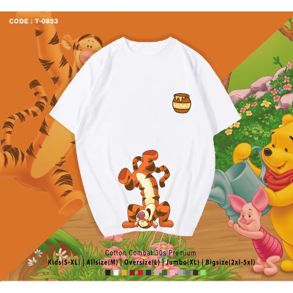 OUTFIT SANTAI / KAOS PRIA WANITA / KAOS SIMPLE / GAMBAR KARTUN TIGER HUNNY / REAL PICTURE / CUSTOM TEE