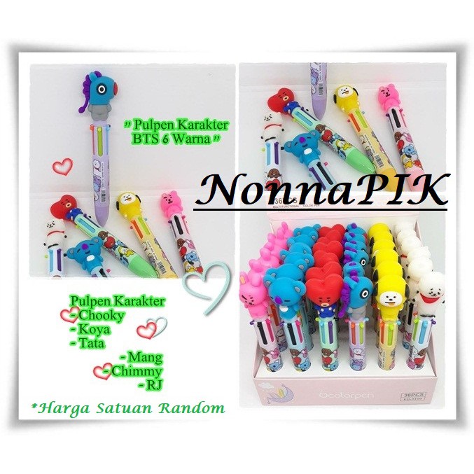 Ball Point Pen Pulpen Besar BTS / BT21 6 warna