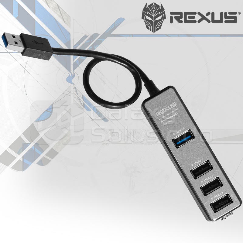 REXUS RXH-329 4 Port 1x 3.0/3x 2.0 Alumunium USB HUB