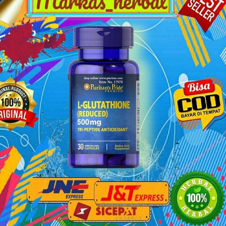 NEW PRODUCT 9636 PURITANS PRIDE L-GLUTATHIONE 500 MG PEMUTIH KULIT TUBUH HALAL BPOM ㄳ