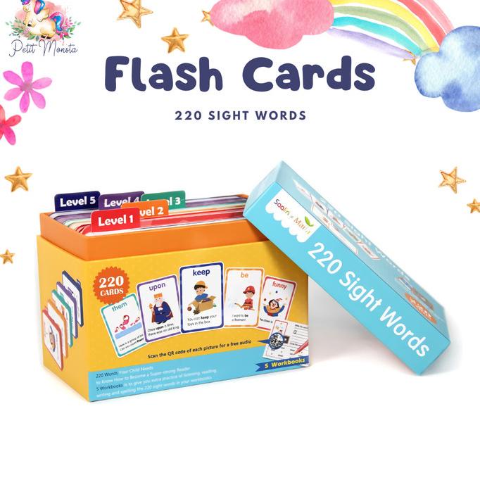 Saalin 220 Sight Words - Flash Cards - Mainan Edukasi Anak