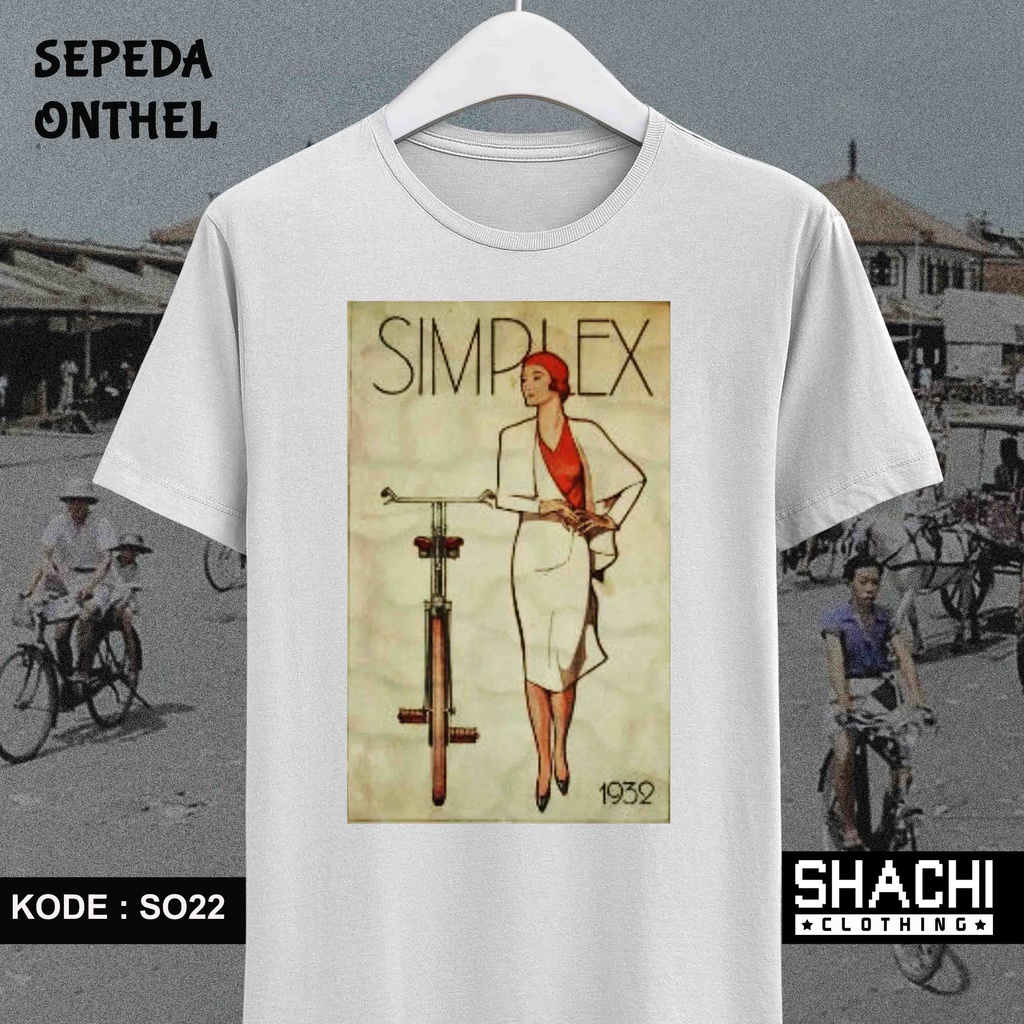T Shirt Kaos Sepeda Onthel Ontel  - SIMPLEX - SO22 -  Premium Cotton Combed 24S