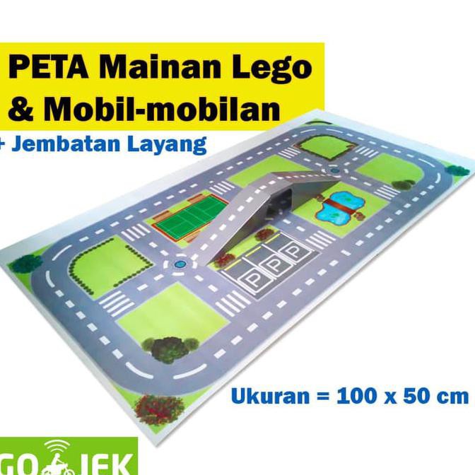 Mainan Anak Peta (Maps) Jalanan untuk Lego, Mobil-mobilan, Balok Susun