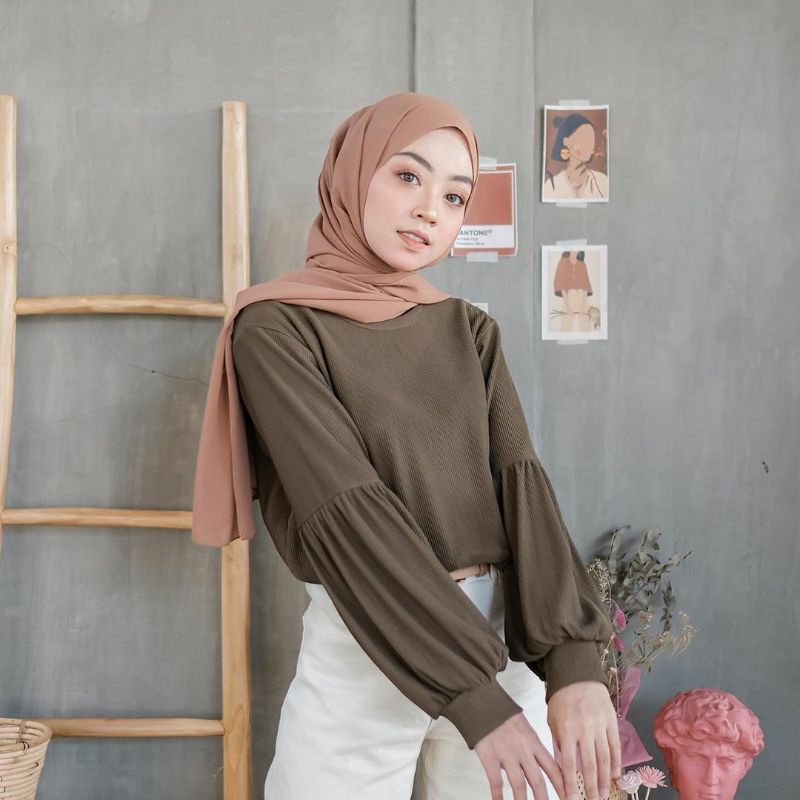 Baju Tangan Balon Rosabbel Blouse Syakila / Viral Tiktok