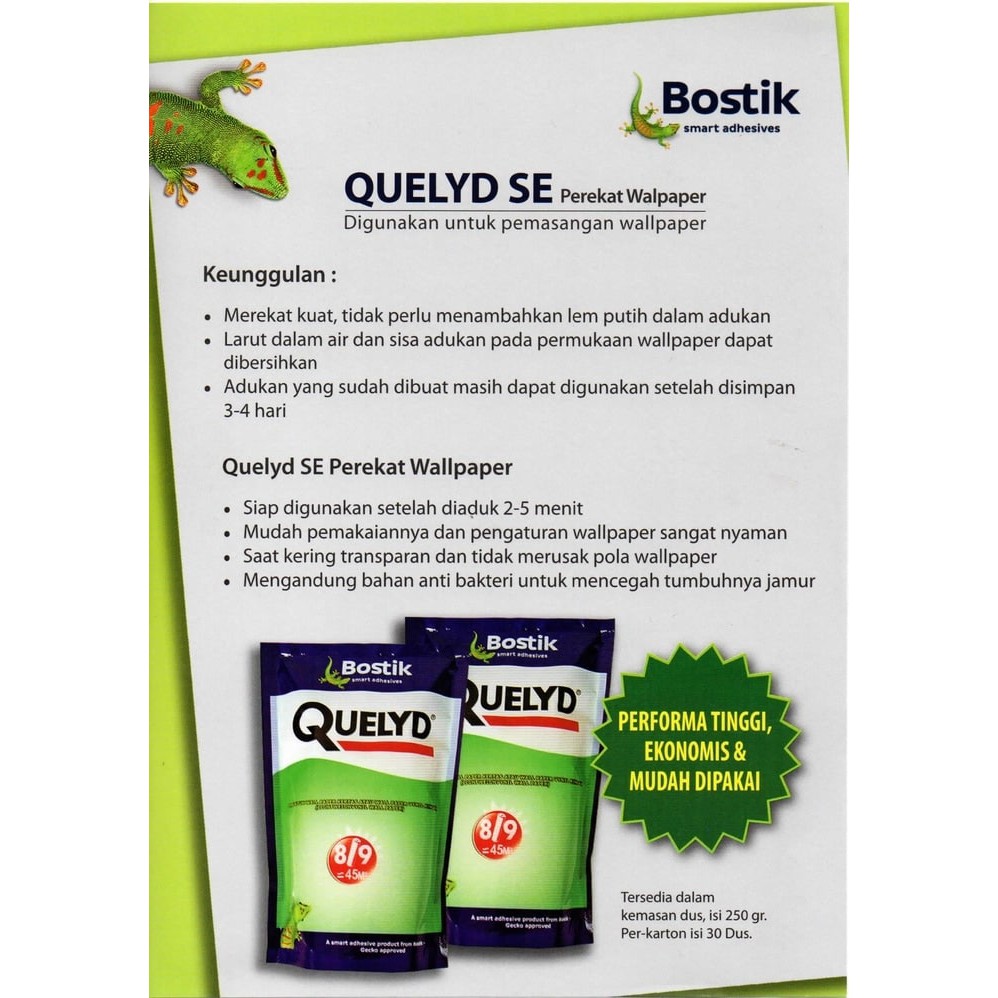 Quelyd SE Bostik Premium - Lem Perekat Wallpaper Dinding