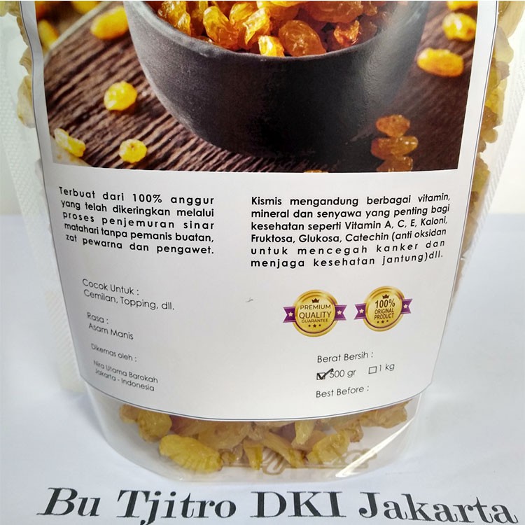 Kismis Gold 500gr Premium Quality Golden Raisin