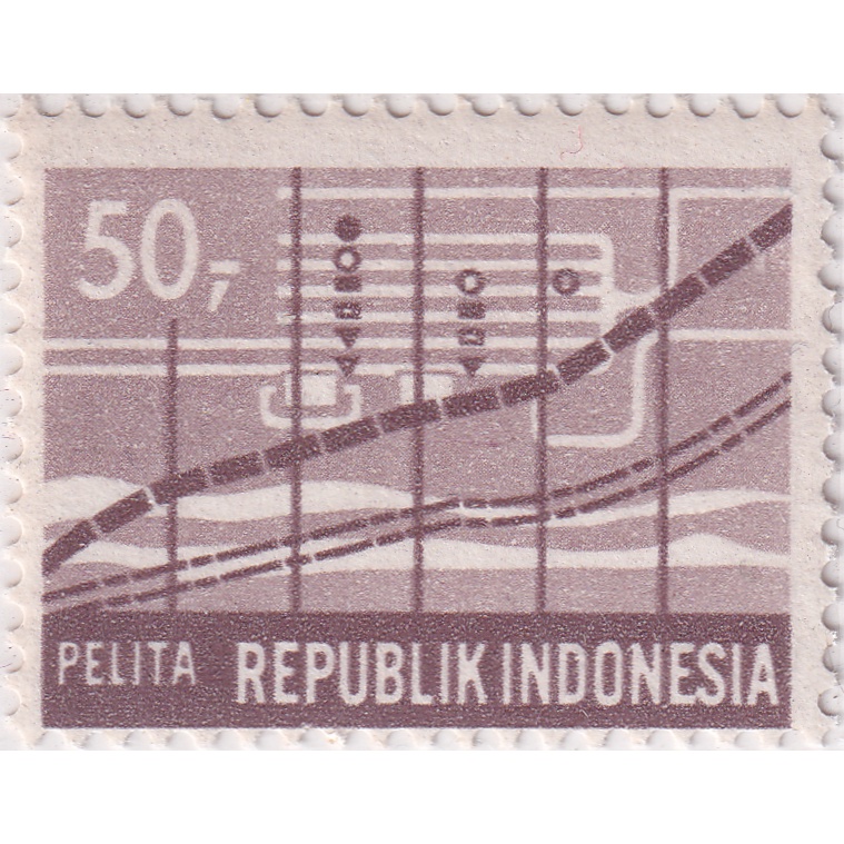 

Prangko Indonesia 1969 - Five-year Development Plan - Different Color (Dark & Light Brown)