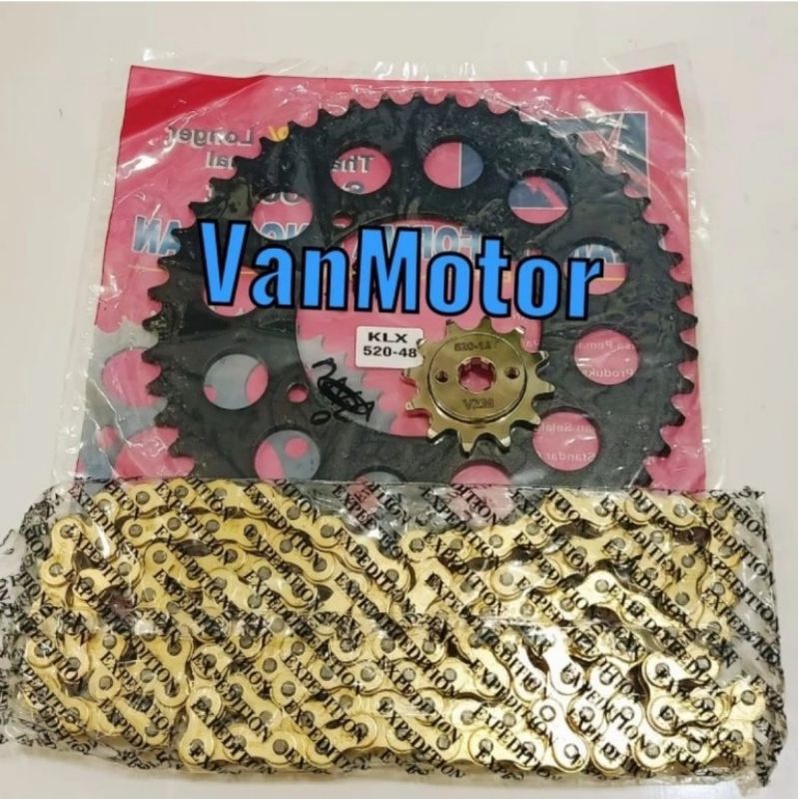 GIR GEAR DEPAN BELAKANG SET RANTAI KLX150 KLX 150 BF DT S L 520 48 11 12 13 520-48 VZM
Gir depan bis
