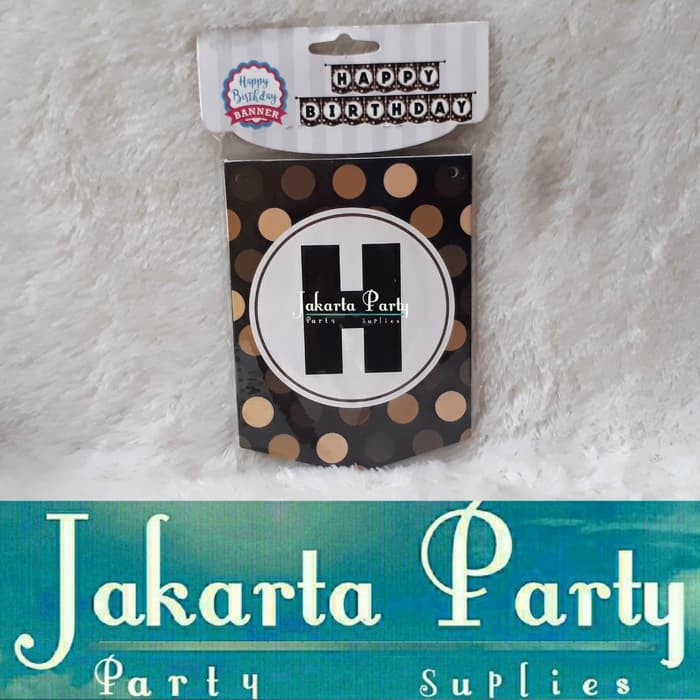 Banner HBD Gold Polkadot / Bunting Flag Motif Polkadot / Party Flag