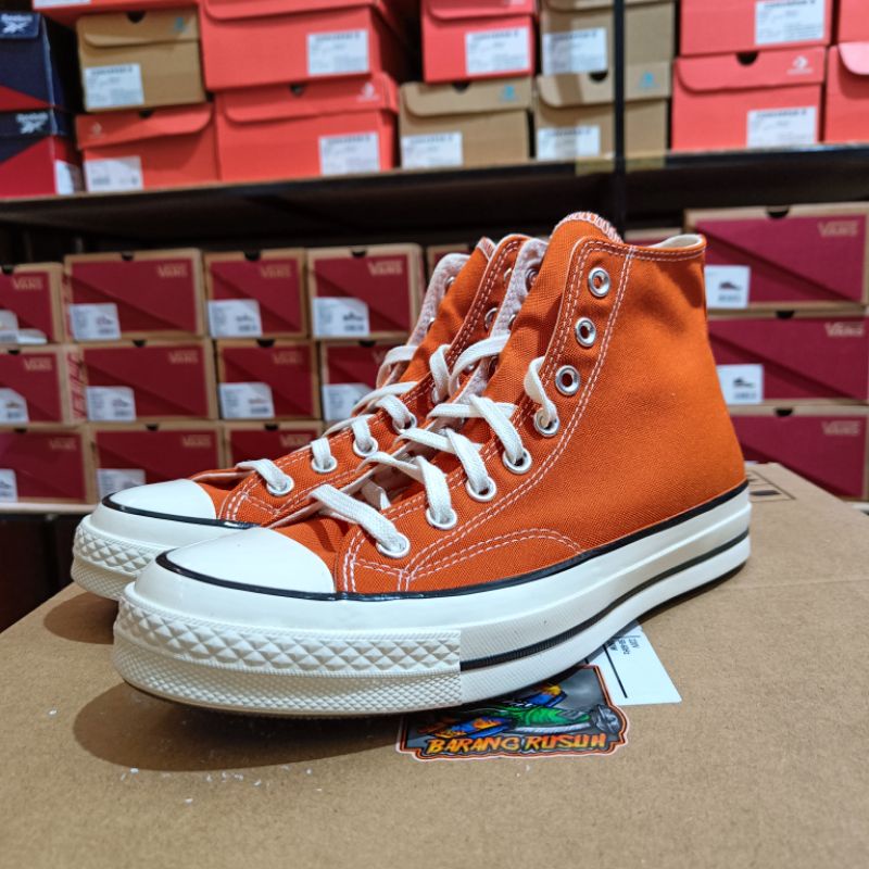 CONVERSE CHUCK 70S OX HI LOW ORANGE FIRE PIT ORIGINAL RESMI PT.MAP