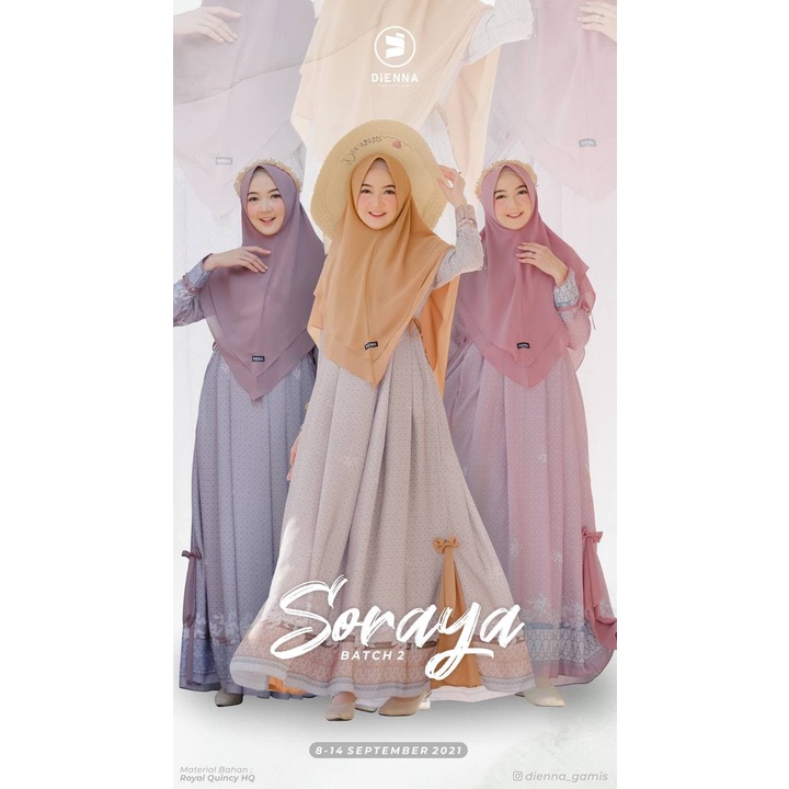 READY STOCK GAMIS PREMIUM SORAYA DRESS BY DIENNA