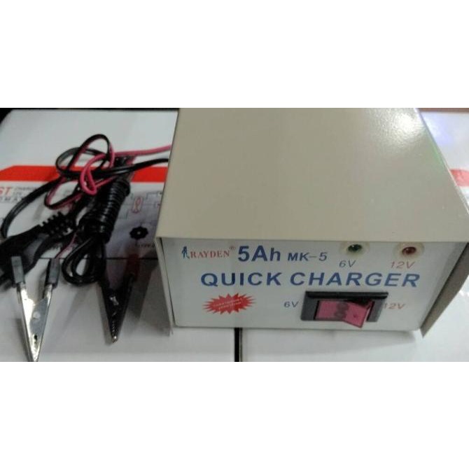 Charger accu/aki 6v 12v 5a Otomatis - RAYDEN lightn33 Murah