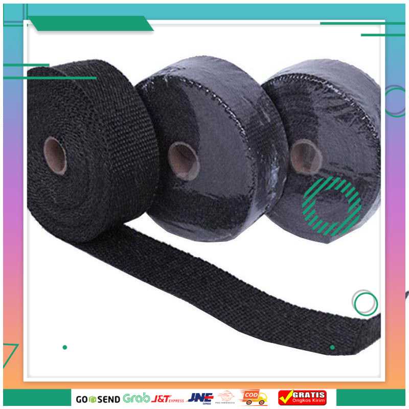 (BISA COD) FTIHSHP Exhaust Wrap Lakban Peredam Panas Knalpot - MP-001