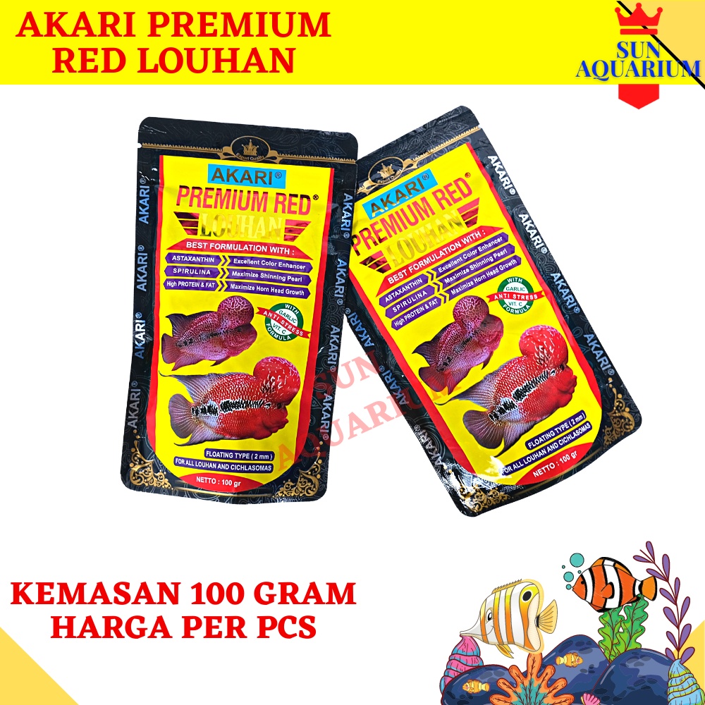 Pelet Ikan Lohan Akari Makanan Louhan Akari Premium Red 100 Gram Pelet Khusus Louhan Jenong Akari Re