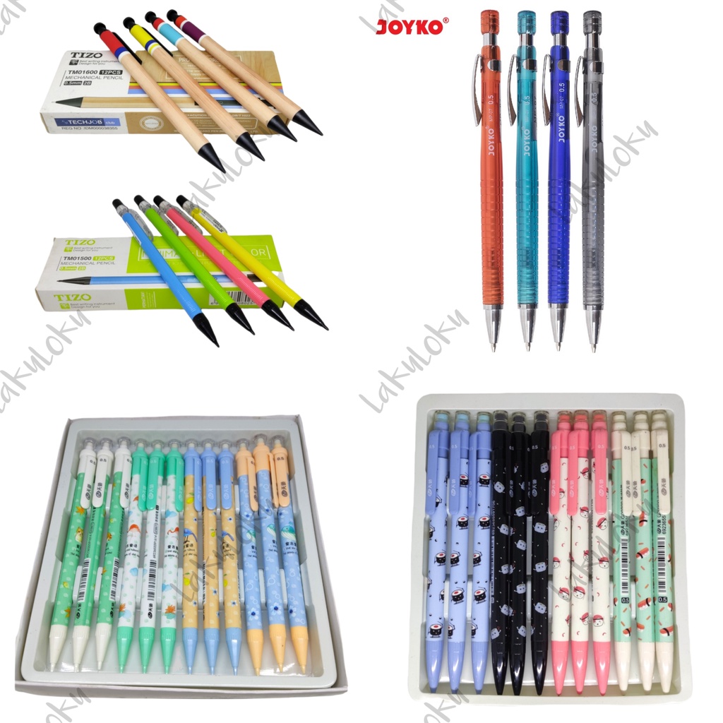 

Pensil Mekanik 0.5mm isi KECIL TIZO, JOYKO, FANCY 2B