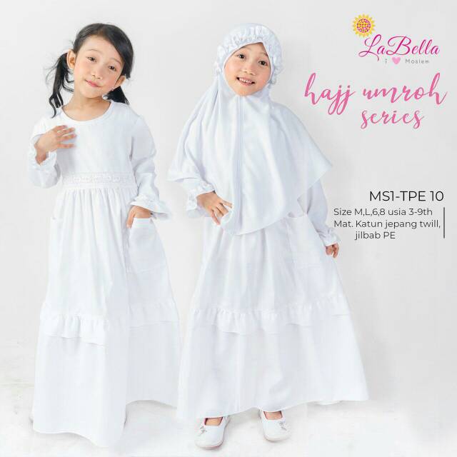 Gamis labella putih manasik