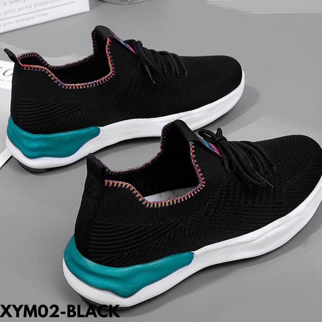 SEPATU SNEAKERS WANITA DESIGN CANTIK BERTALI SOLE WARNA BAHAN FLYKNIT BERKUALITAS IMPORT YM02