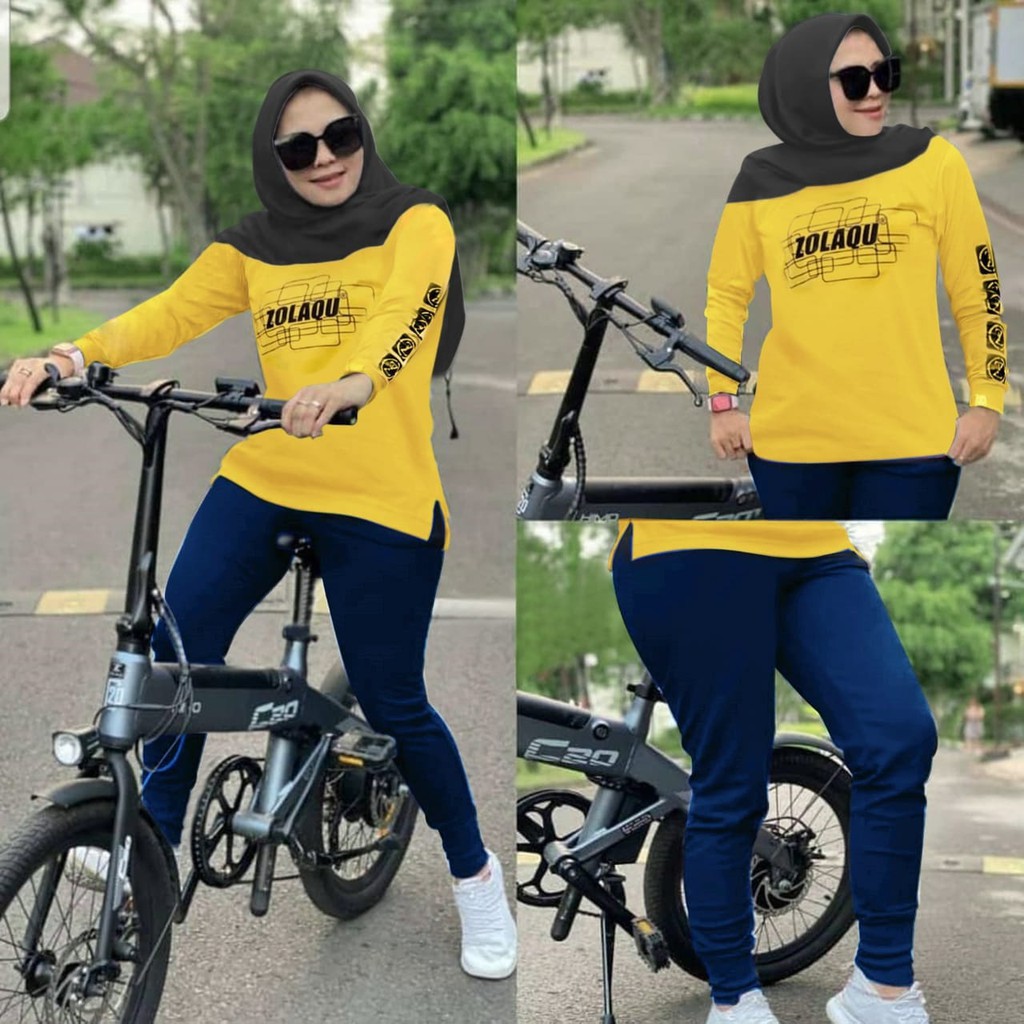 setelan zolaqu/set wanita/stelan olaraga