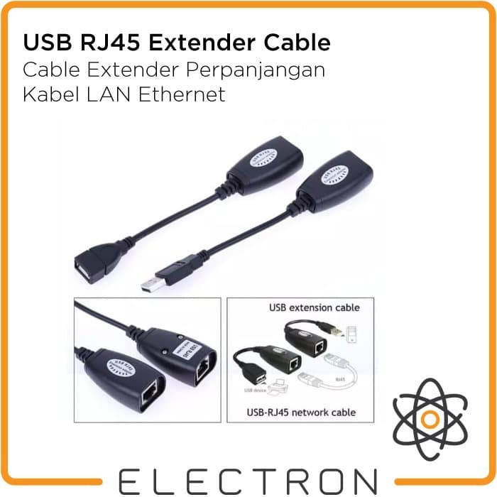 USB RJ45 Extension Cable Extender Perpanjangan Kabel LAN Ethernet