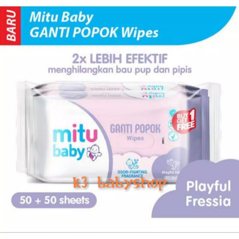 Tissue Basah Mitu Baby Ganti Popok Wipes 50s buy 1 get 1 free wet tissue tisu bayi baby wipes